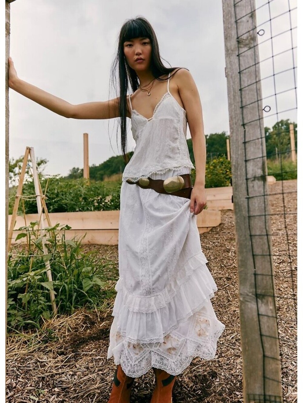 Free People 100% Cotton Luna Maxi Skirt - Size L